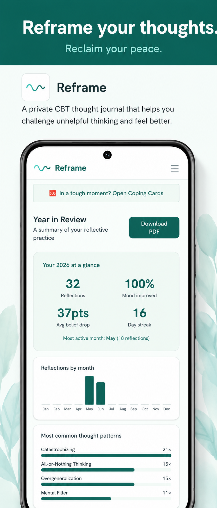 Reframe: CBT Thought Record screenshot 6