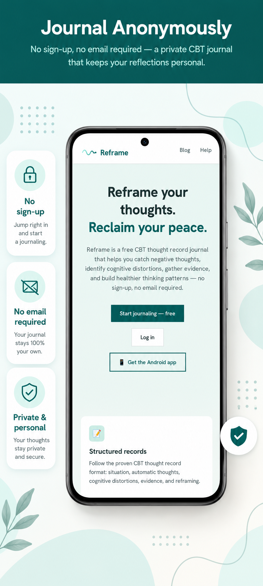 Reframe: CBT Thought Record screenshot 2